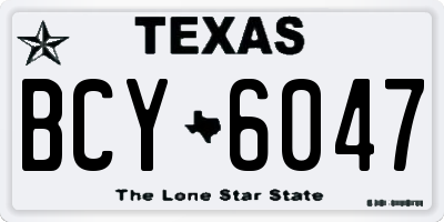 TX license plate BCY6047