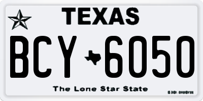 TX license plate BCY6050