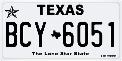 TX license plate BCY6051