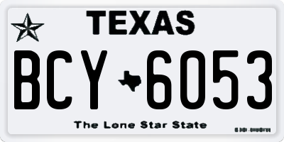 TX license plate BCY6053