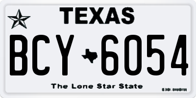 TX license plate BCY6054
