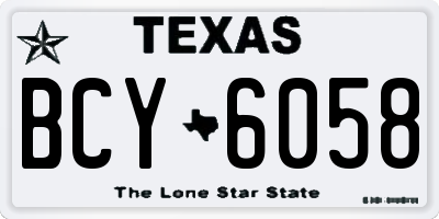 TX license plate BCY6058