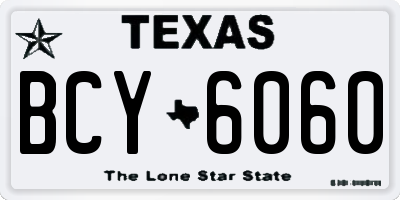 TX license plate BCY6060