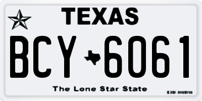 TX license plate BCY6061