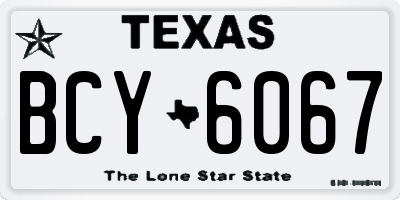 TX license plate BCY6067
