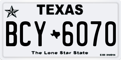 TX license plate BCY6070