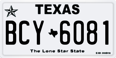 TX license plate BCY6081