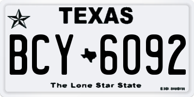 TX license plate BCY6092