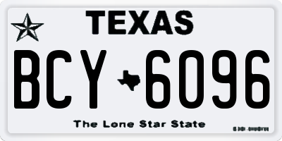 TX license plate BCY6096