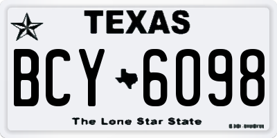 TX license plate BCY6098