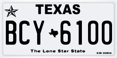 TX license plate BCY6100