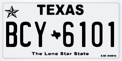 TX license plate BCY6101