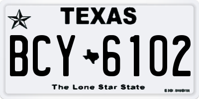 TX license plate BCY6102