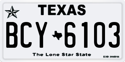 TX license plate BCY6103