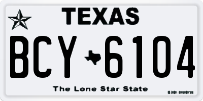 TX license plate BCY6104