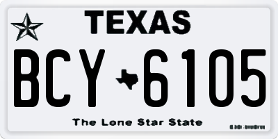 TX license plate BCY6105