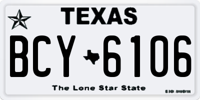 TX license plate BCY6106