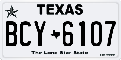 TX license plate BCY6107