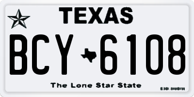 TX license plate BCY6108