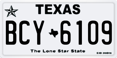TX license plate BCY6109