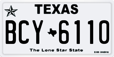 TX license plate BCY6110