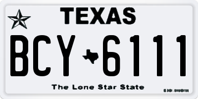 TX license plate BCY6111