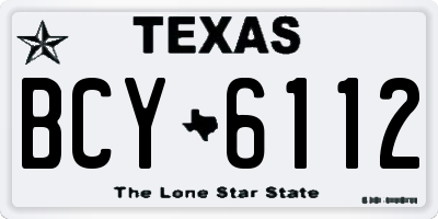 TX license plate BCY6112