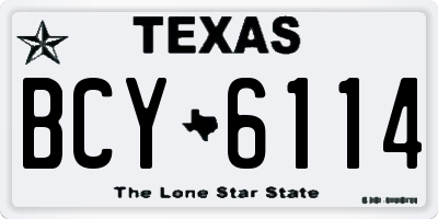 TX license plate BCY6114