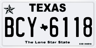 TX license plate BCY6118