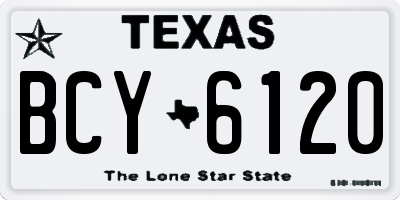 TX license plate BCY6120