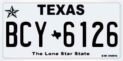 TX license plate BCY6126