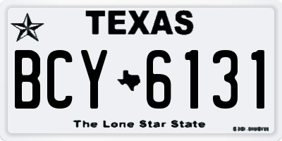 TX license plate BCY6131