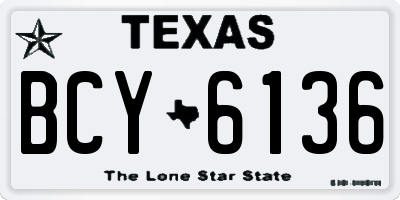 TX license plate BCY6136