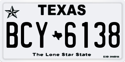 TX license plate BCY6138