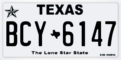 TX license plate BCY6147