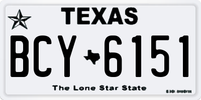 TX license plate BCY6151
