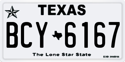 TX license plate BCY6167