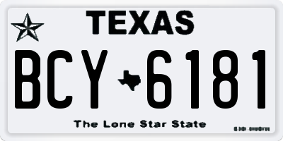 TX license plate BCY6181