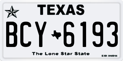 TX license plate BCY6193