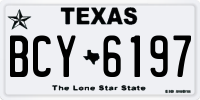 TX license plate BCY6197