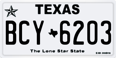TX license plate BCY6203