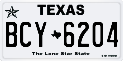 TX license plate BCY6204