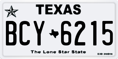 TX license plate BCY6215