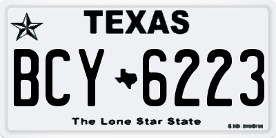 TX license plate BCY6223