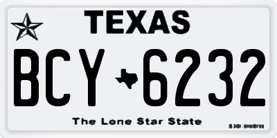 TX license plate BCY6232