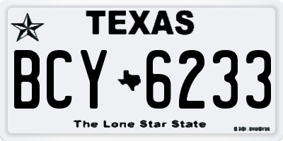 TX license plate BCY6233