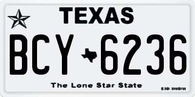 TX license plate BCY6236