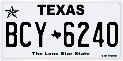 TX license plate BCY6240