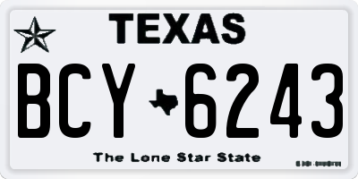 TX license plate BCY6243