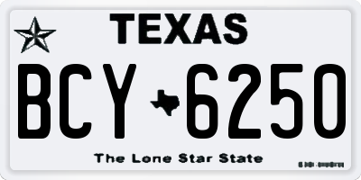 TX license plate BCY6250
